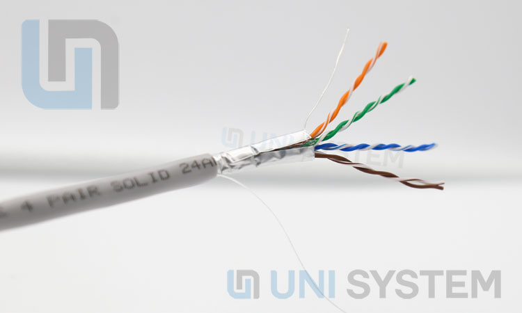 Dây cáp mạng FTP Cat5e có lớp bạc bạc